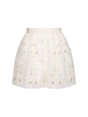 Giambattista Valli   Embroidered silk organza shorts 