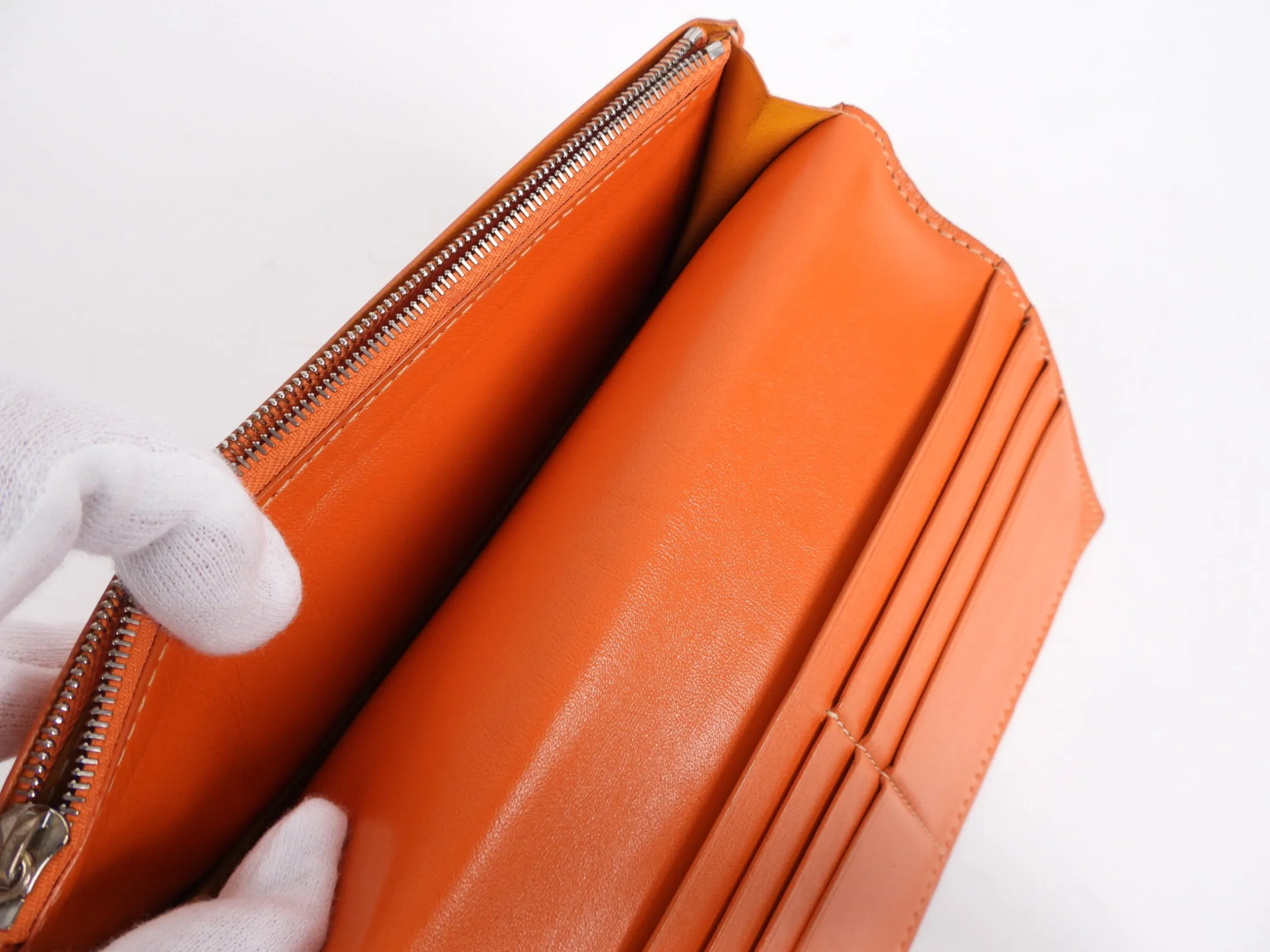 Goyard Orange Goyardine Richelieu Long Flap Bi-Fold Wallet