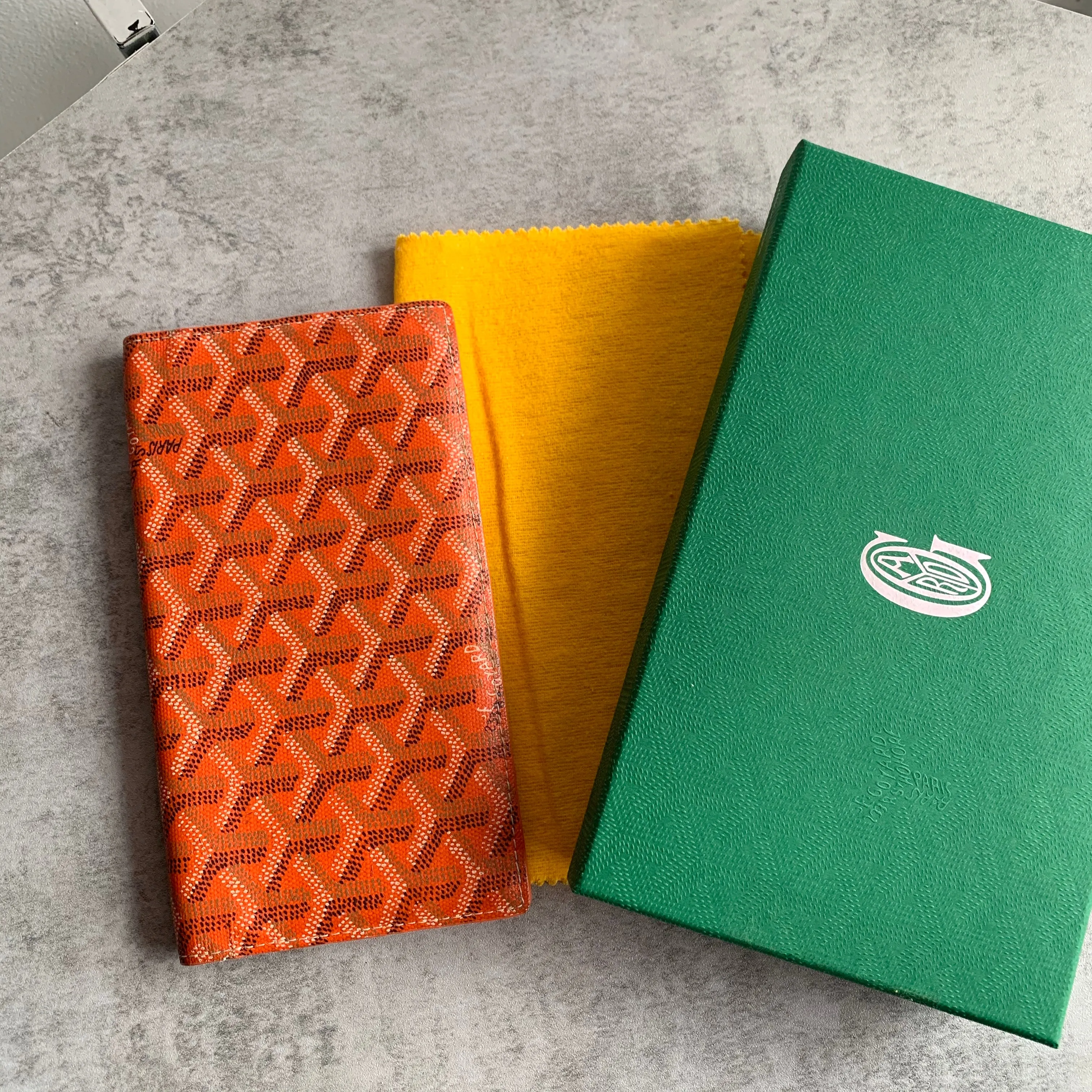 Goyard Orange Goyardine Richelieu Long Flap Bi-Fold Wallet