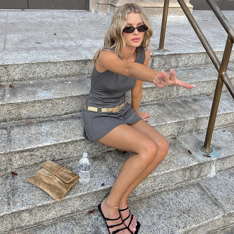 Grey Tank Stylish Mini Dress