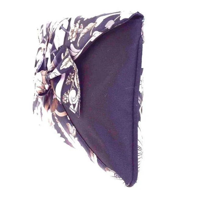 Gucci Garden Souvenir Positano Floral Print Style Purse Blue Silk Clutch