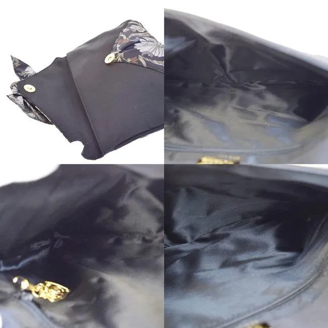Gucci Garden Souvenir Positano Floral Print Style Purse Blue Silk Clutch