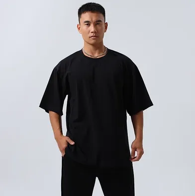 GYM BUDDY SWEAT-ABSORBENT SHORT SLEEVE LOOSE T SHIRTS