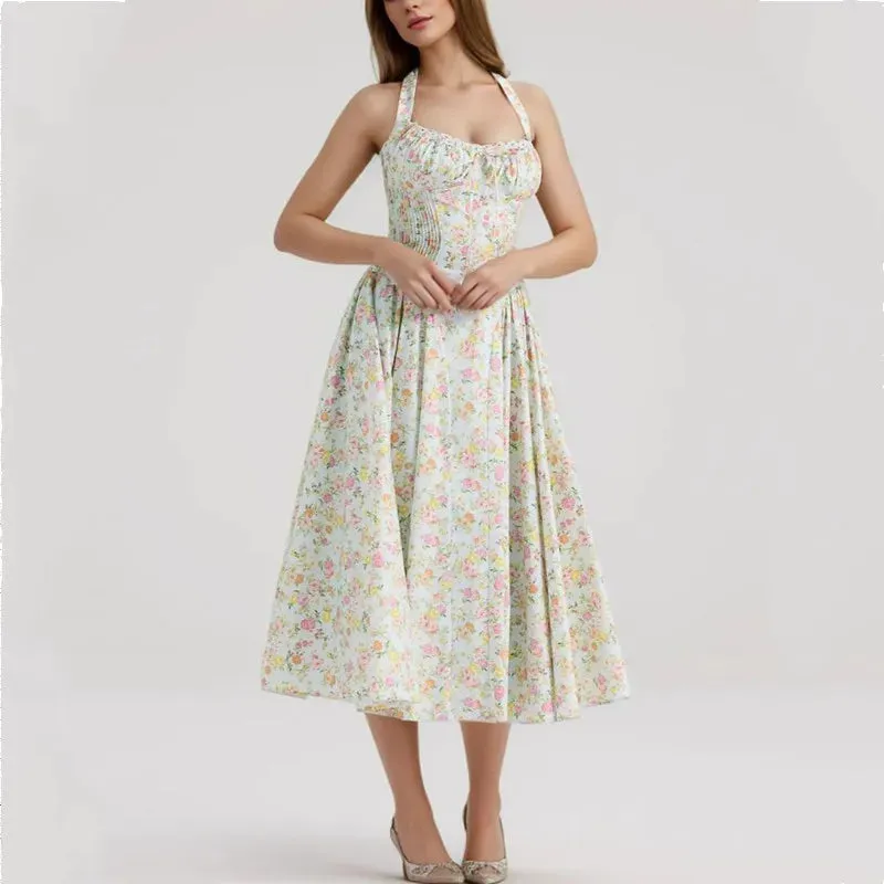 Halter Corset Stylish Midi Dress