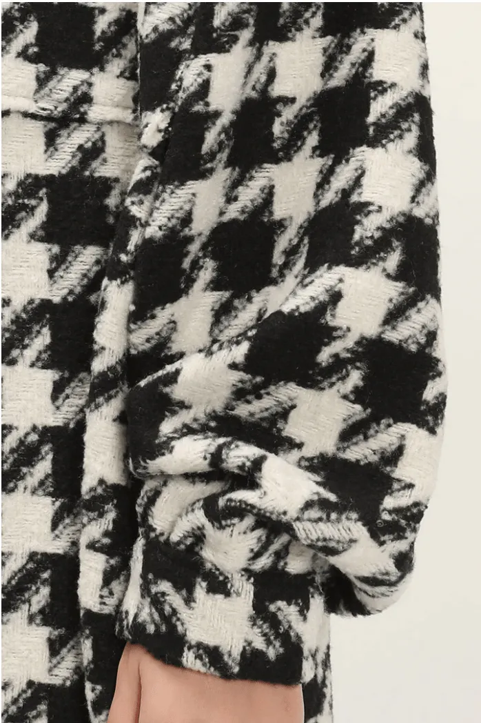 Hannah Houndstooth Stylish Shirt Jacket
