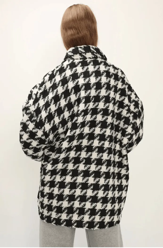Hannah Houndstooth Stylish Shirt Jacket