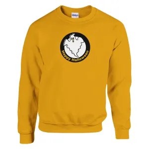 Happy Halloween Ghost | Adult Unisex Crewneck Sweatshirt | Gildan® 18000