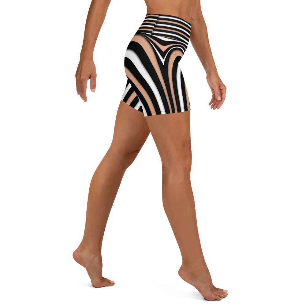 Heart Shaped Illusion Yoga Shorts