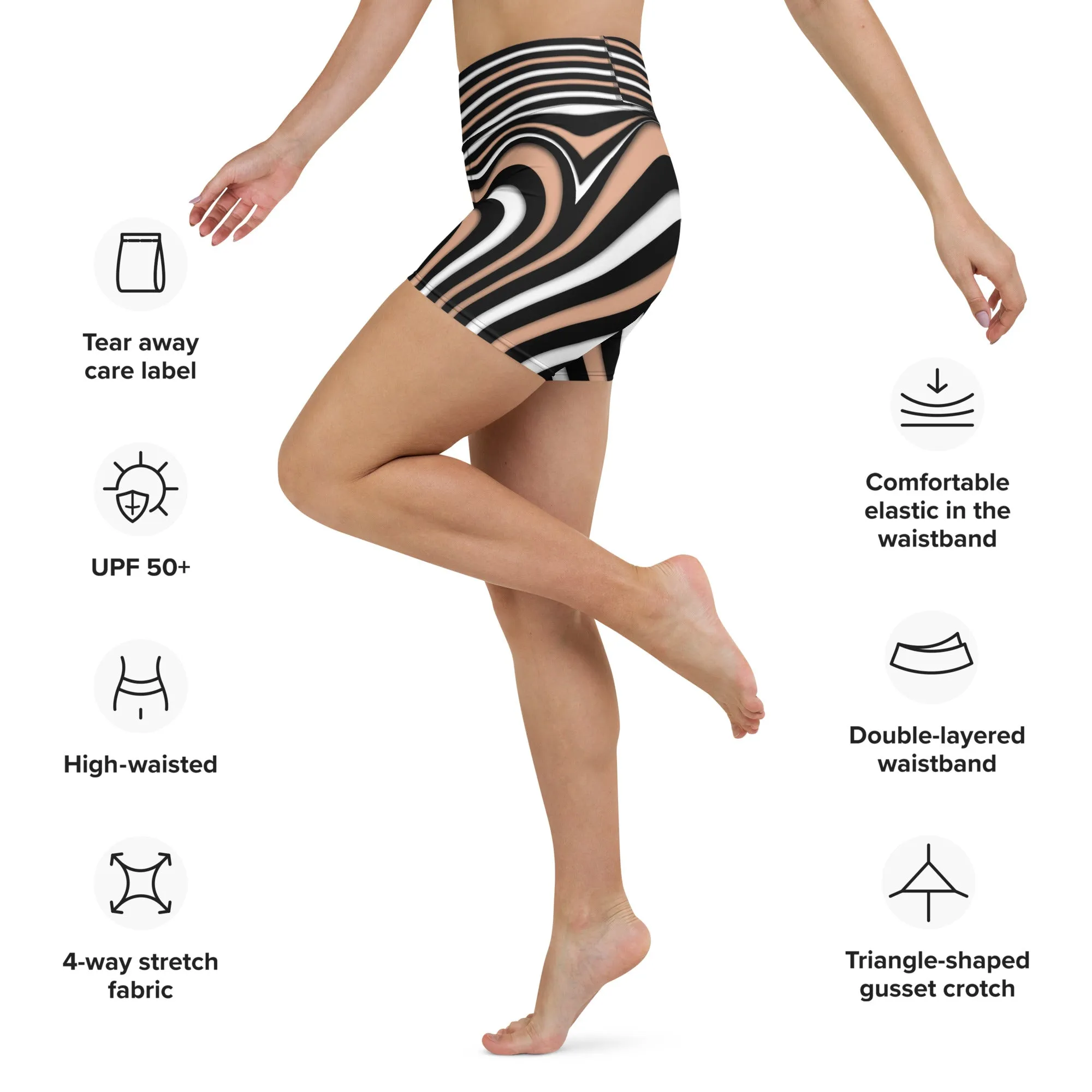 Heart Shaped Illusion Yoga Shorts