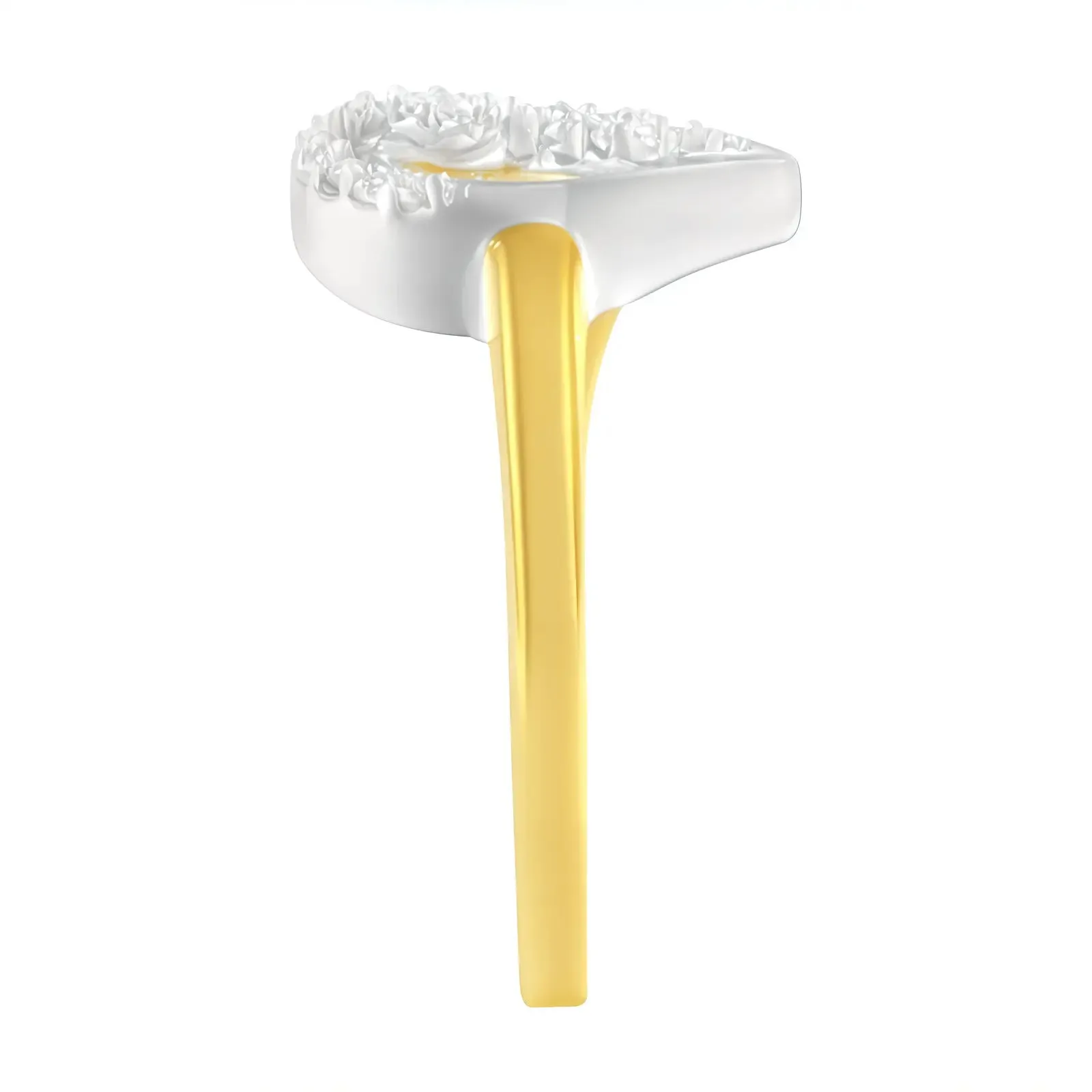 Heartfelt Two-Tone 10K Gold Diamond Cluster Ring with Radiant 0.15 Carat Brilliance