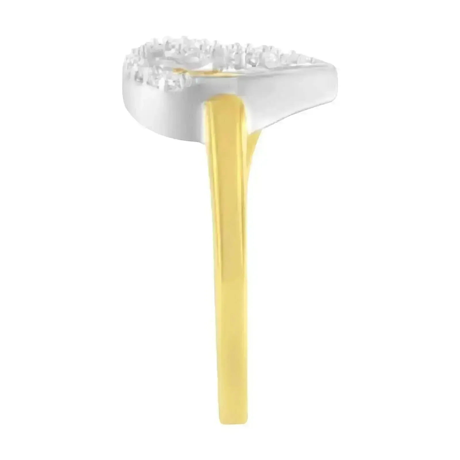 Heartfelt Two-Tone 10K Gold Diamond Cluster Ring with Radiant 0.15 Carat Brilliance