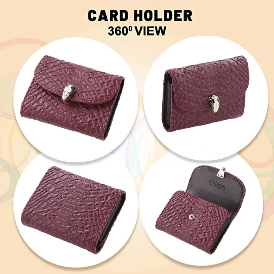 Homestic Card Holder Wallet for Men Women|Debit Credit Card Holder|Wallet for Id, Visiting Card, Buisness Card|Button Closure Wallet|Red