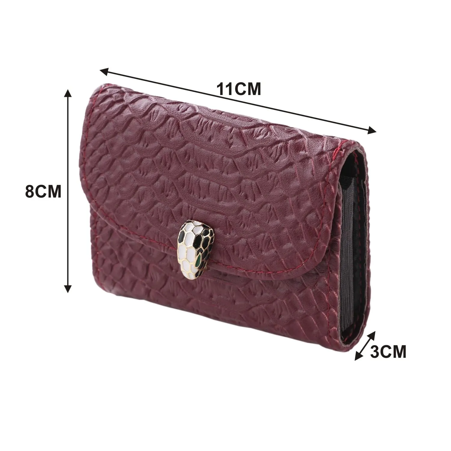 Homestic Card Holder Wallet for Men Women|Debit Credit Card Holder|Wallet for Id, Visiting Card, Buisness Card|Button Closure Wallet|Red
