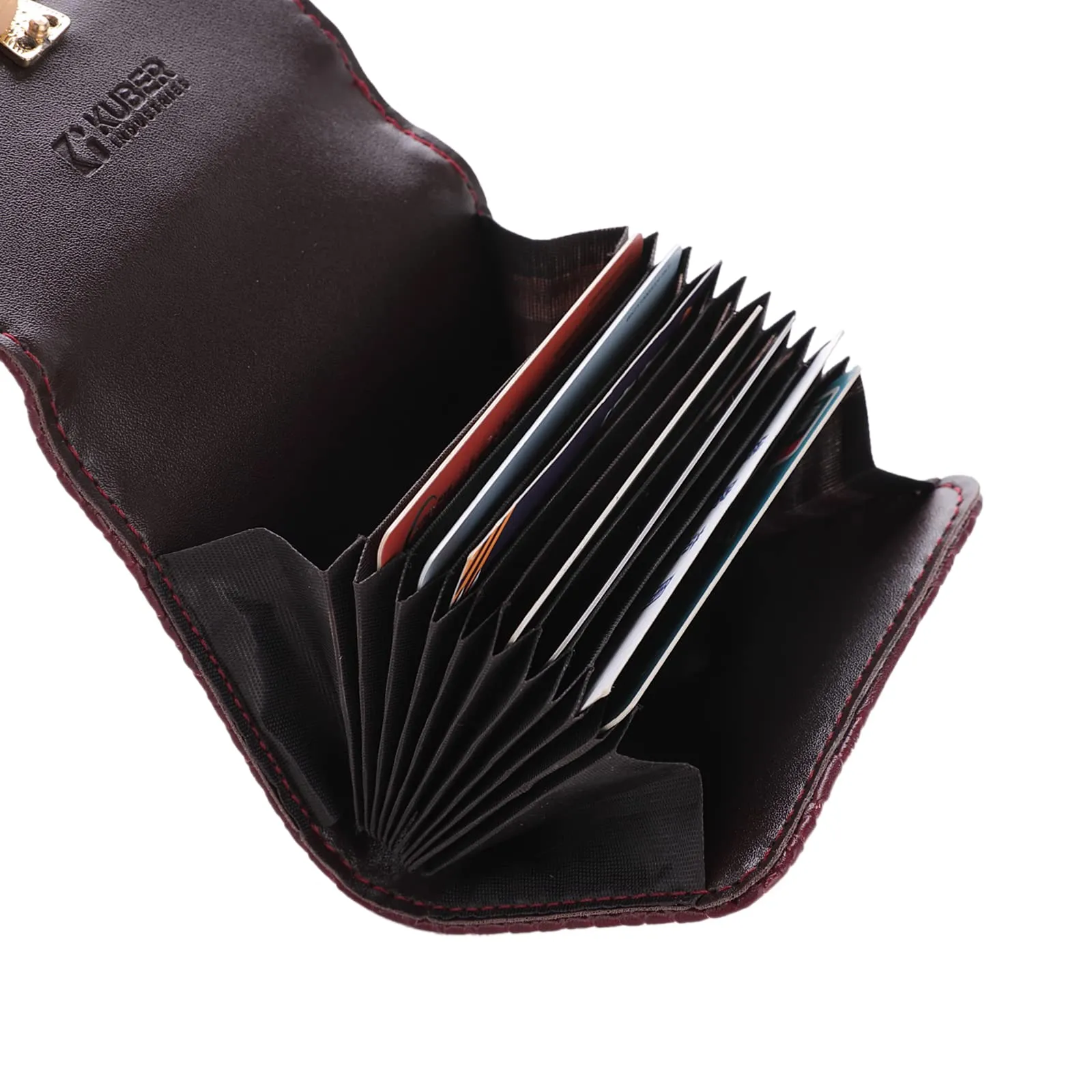 Homestic Card Holder Wallet for Men Women|Debit Credit Card Holder|Wallet for Id, Visiting Card, Buisness Card|Button Closure Wallet|Red
