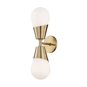 Hudson Valley Lighting Cora Wall Sconce with Aged Brass