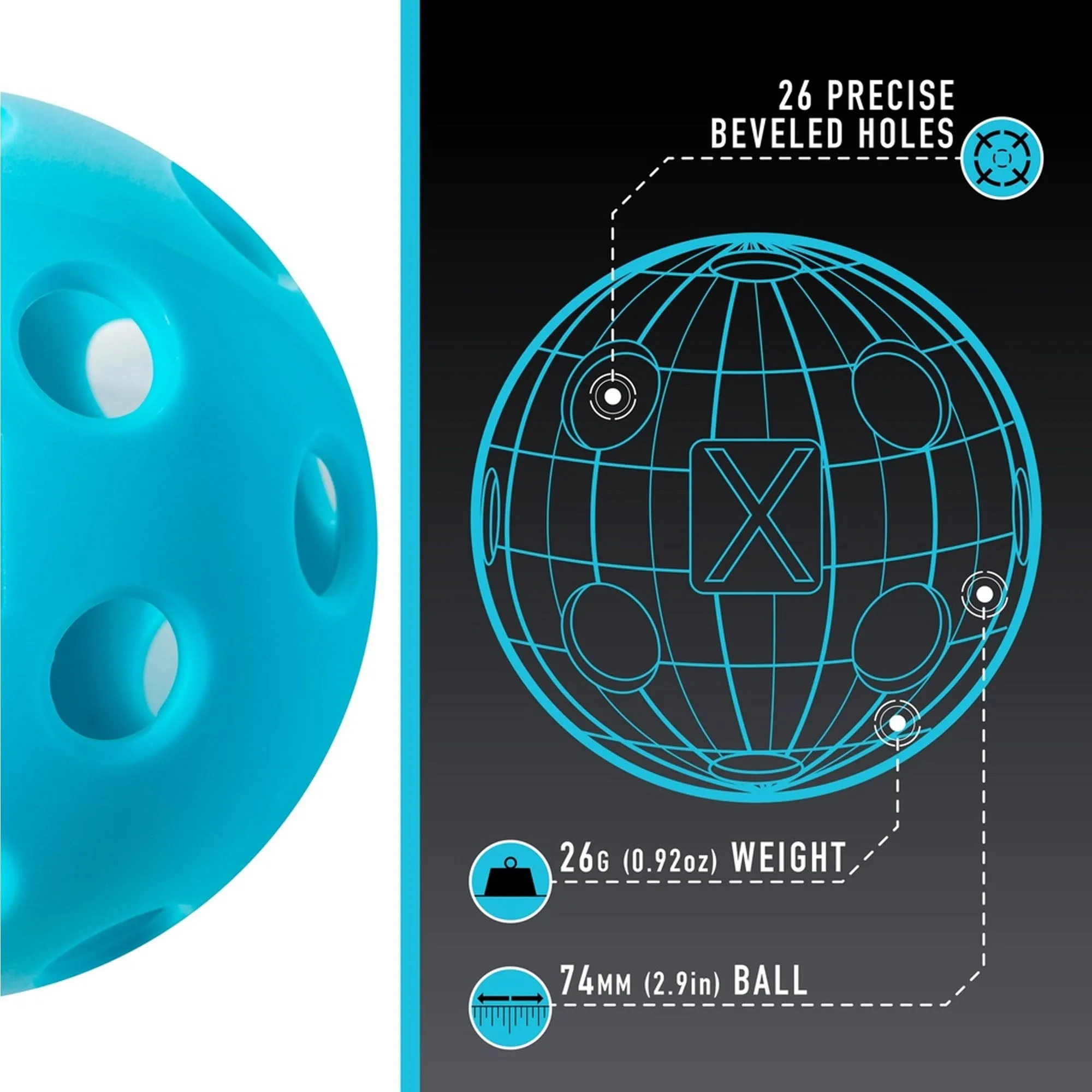 Indoor X-26 Pickleball (3 Pack)
