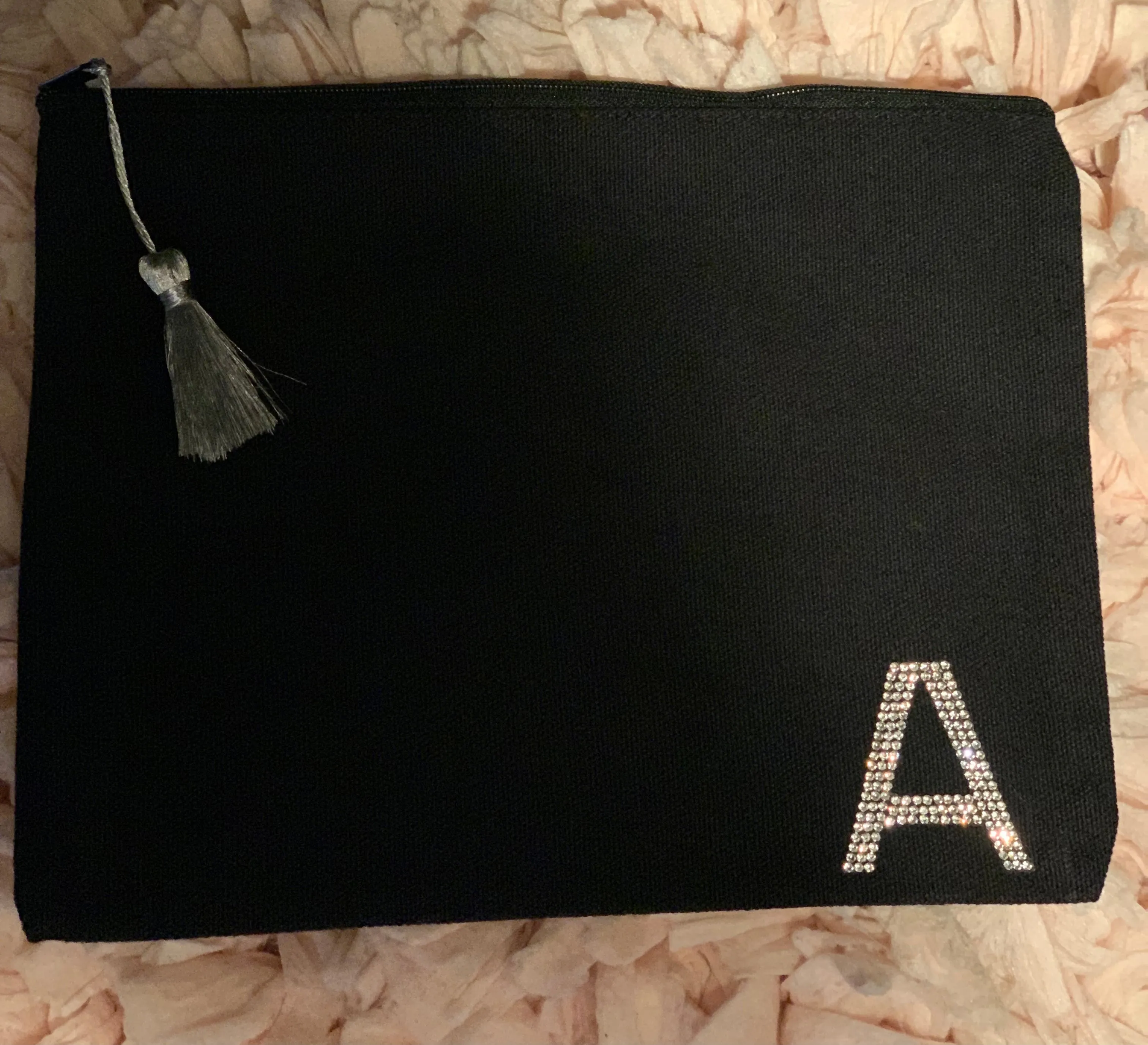 Initial Canvas Cosmetics Bag - Large