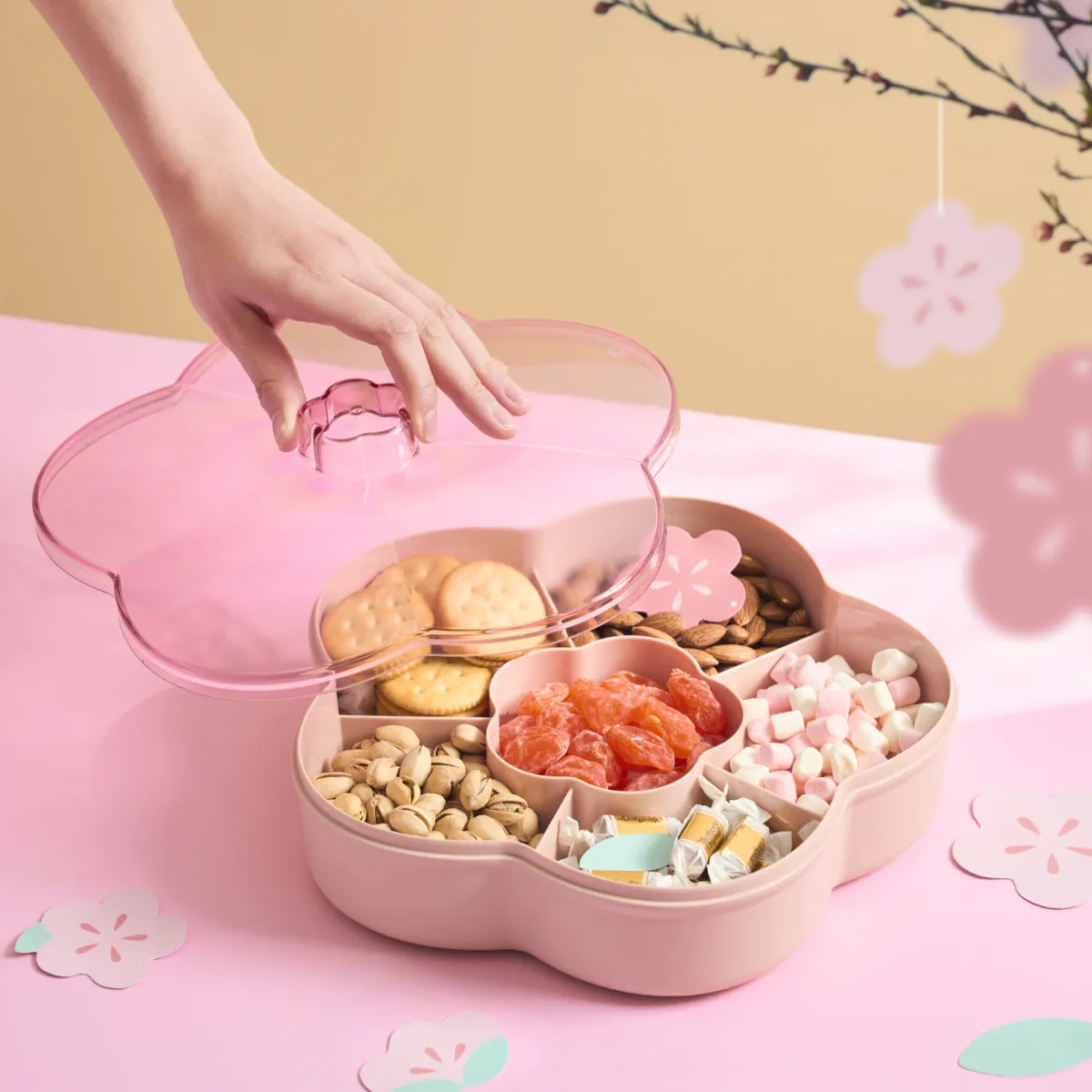 Inochi Haru Candy Box Snack Storage Box Flower Shape