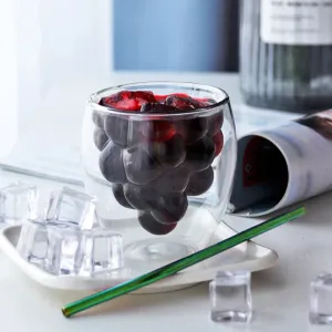 Intricate Grape Shaped Double Walled Glass