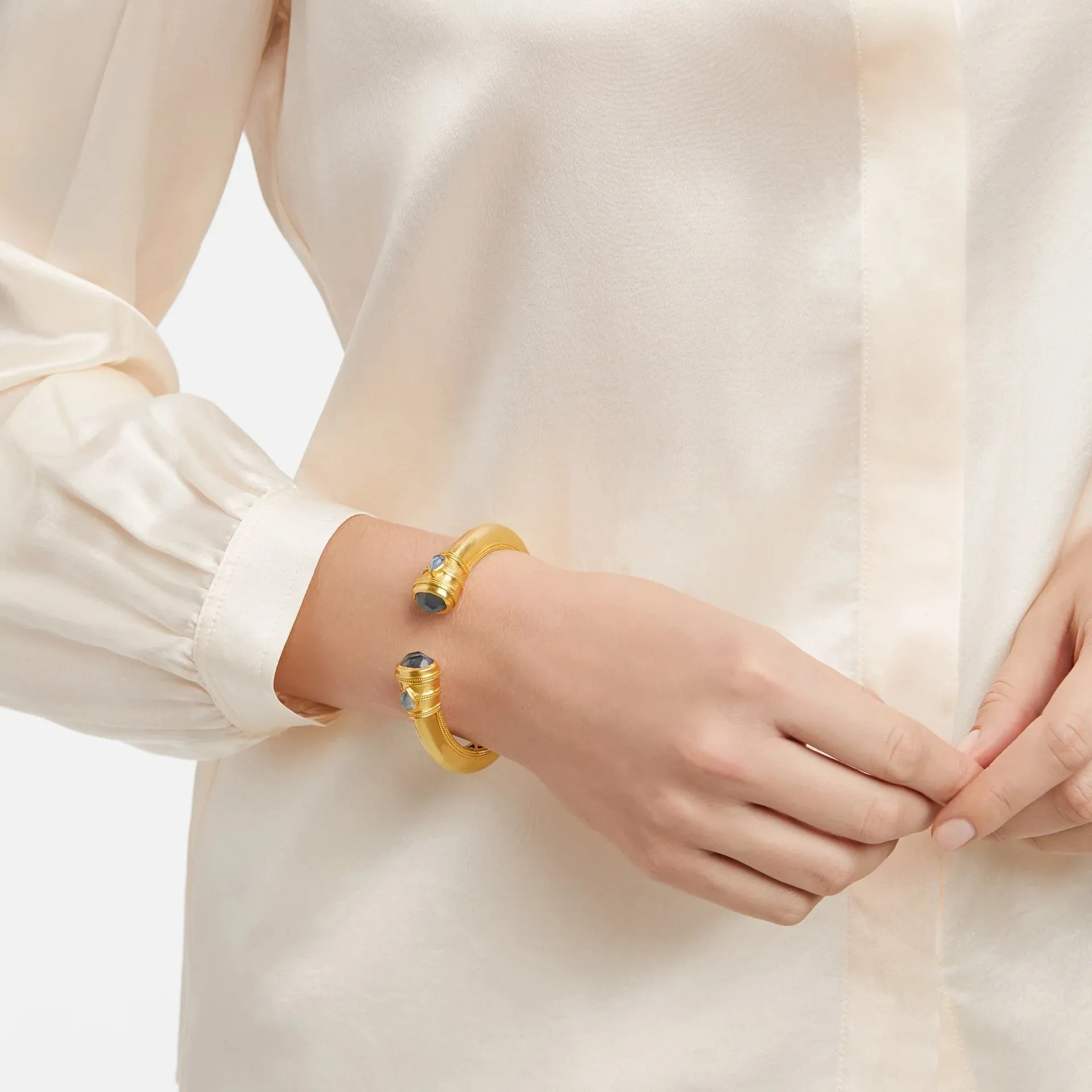 Julie Vos - Cannes Demi Cuff - Iridescent Chalcedony Blue
