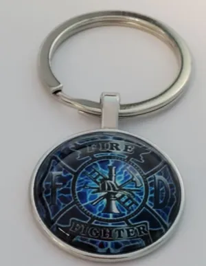 K80 Silver Firefighter Keychain