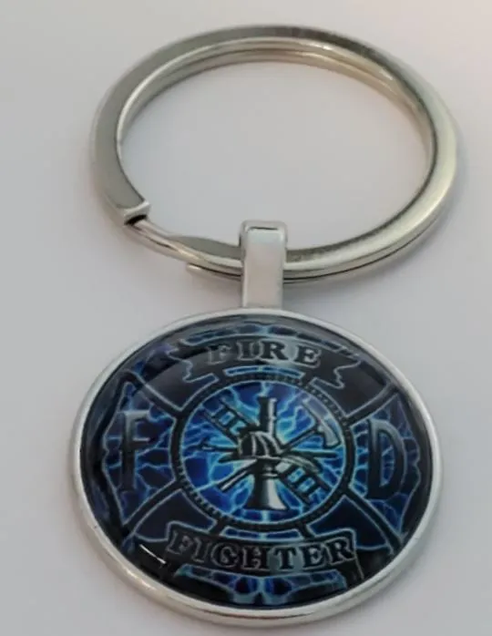 K80 Silver Firefighter Keychain