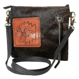 KBK117 - KBK117 -CROSS BODY Hand Tooled Saddle Leather with Cowhide Leather Ladies Bag KBK117 - KBK1