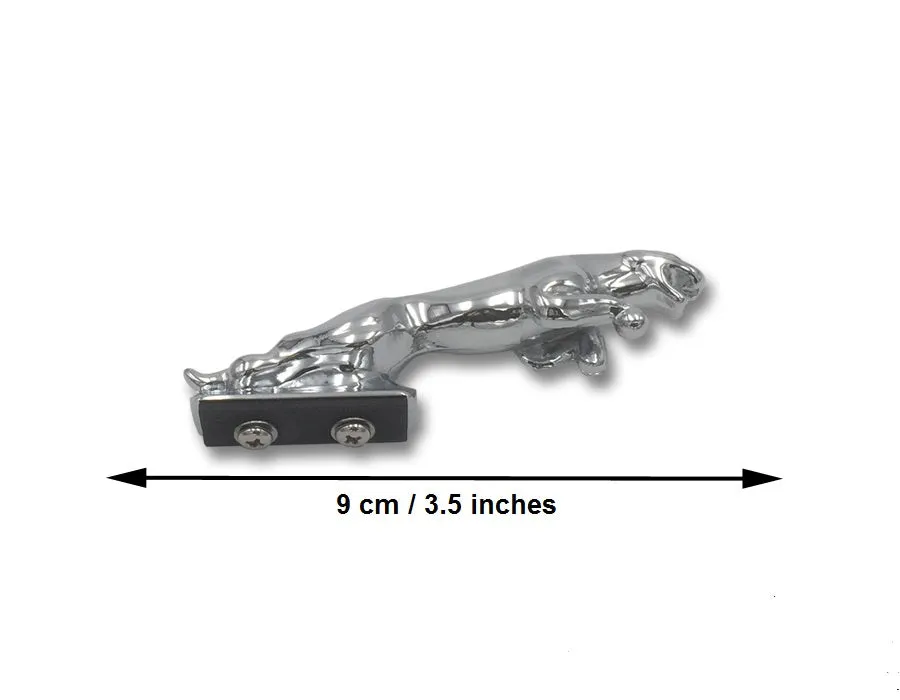 Leaping Panther Chrome Statue Fender Mud Guard Ornament Mascot 9cm - Highway Hawk H02-078