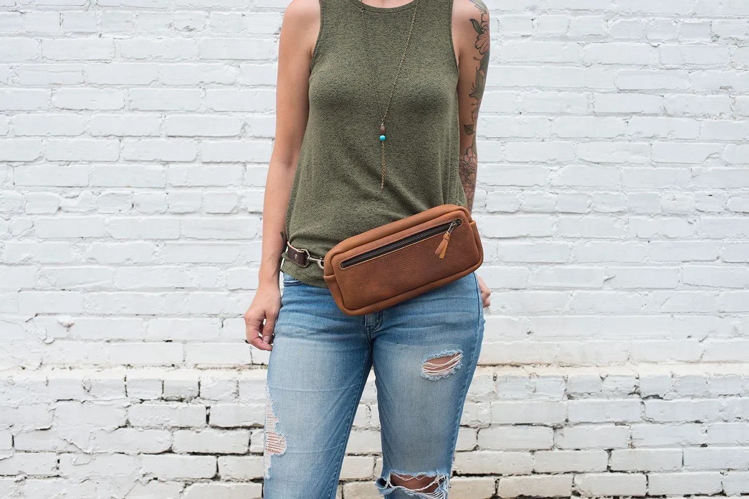 LEATHER FANNY PACK / LEATHER WAIST BAG - HONEY