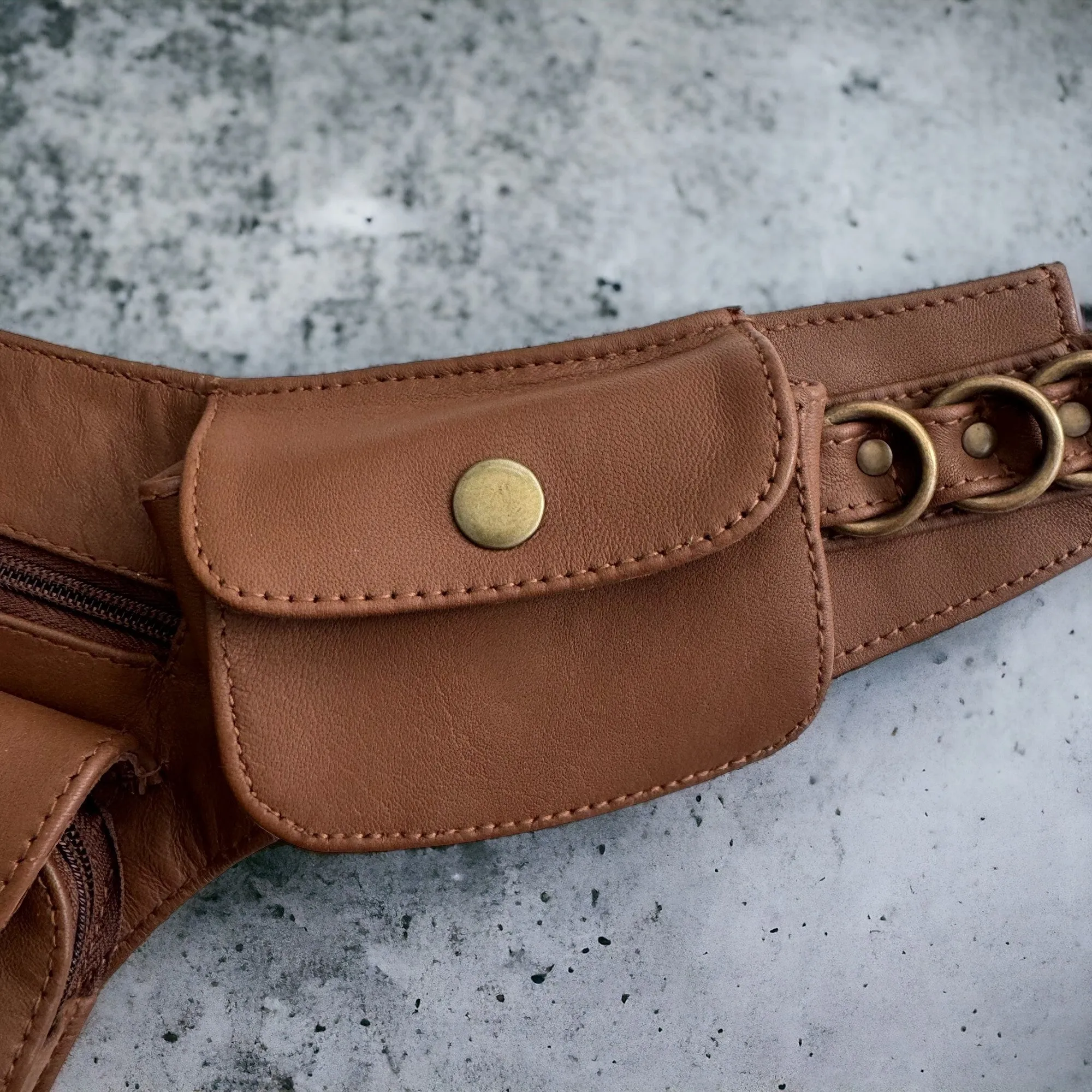 Leather Hip Bag | Saddle Brown