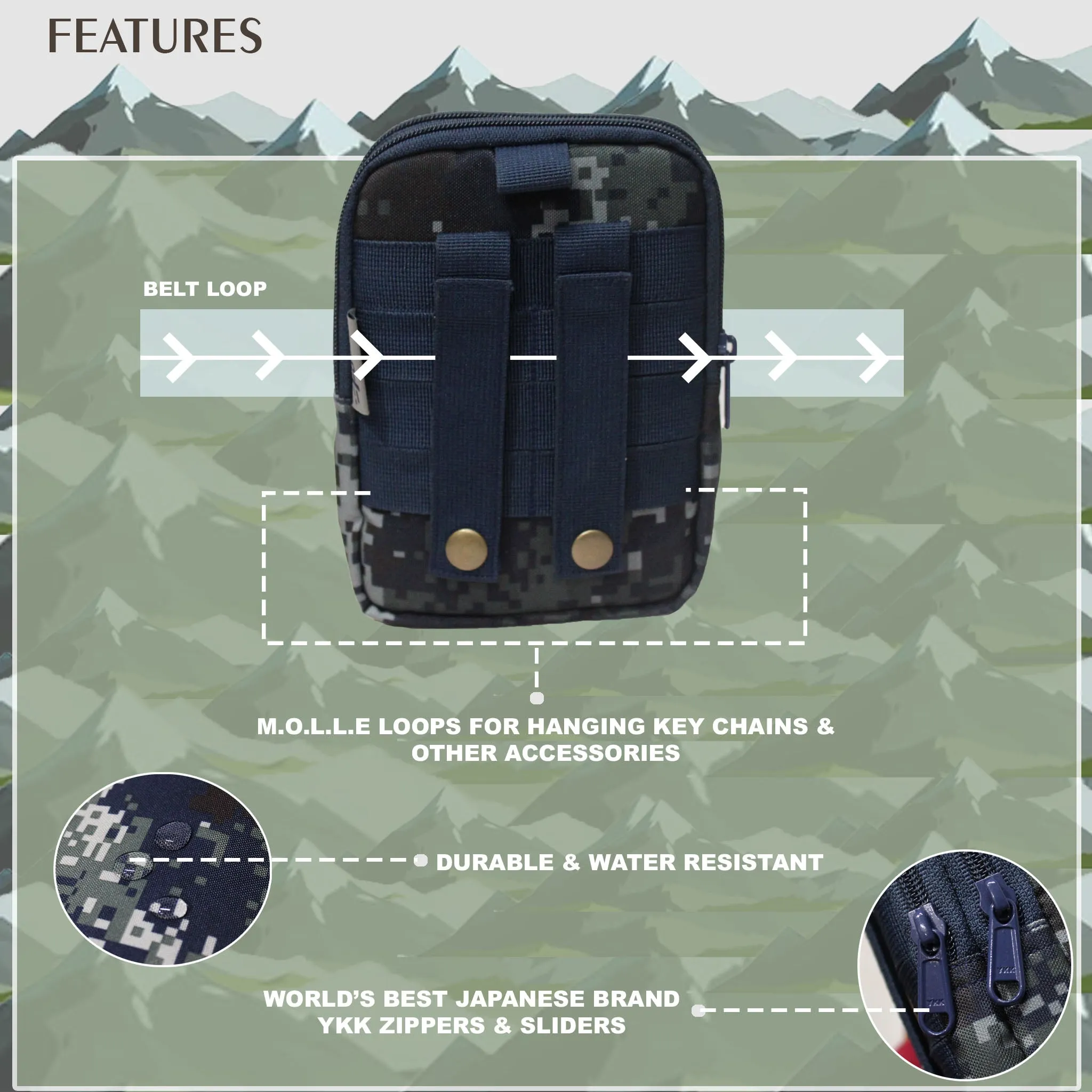 Lexan Marpat Navy Camo Waist Bag