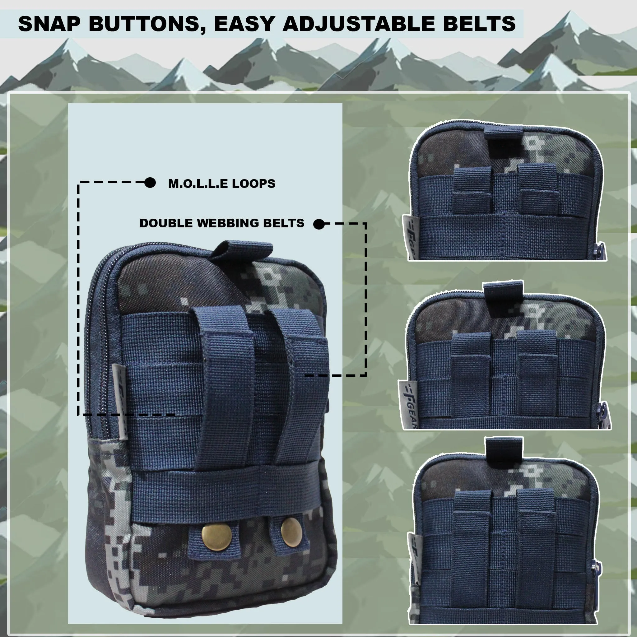 Lexan Marpat Navy Camo Waist Bag
