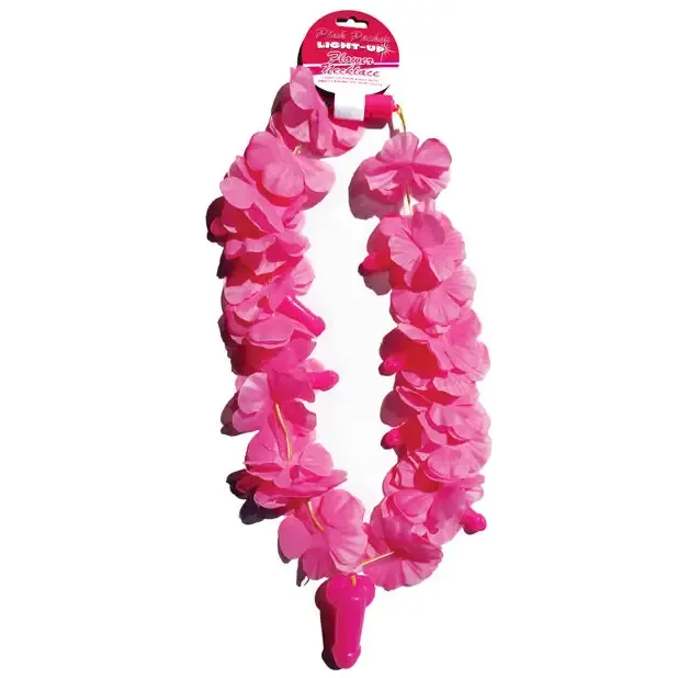 Light Up Flower Pecker Necklace - Pink
