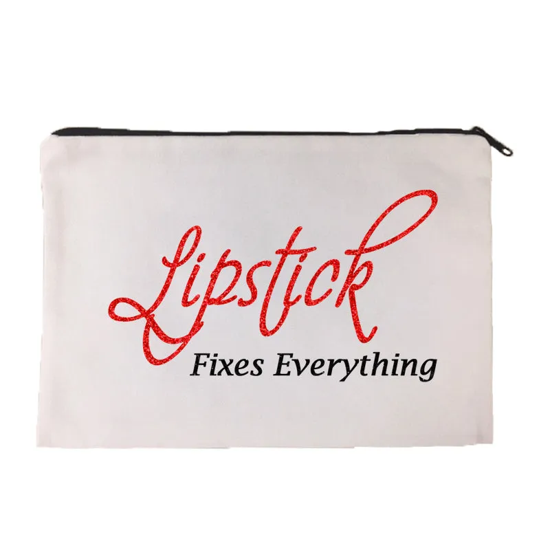 Lipstick Fixes Everything Cosmetic Bag