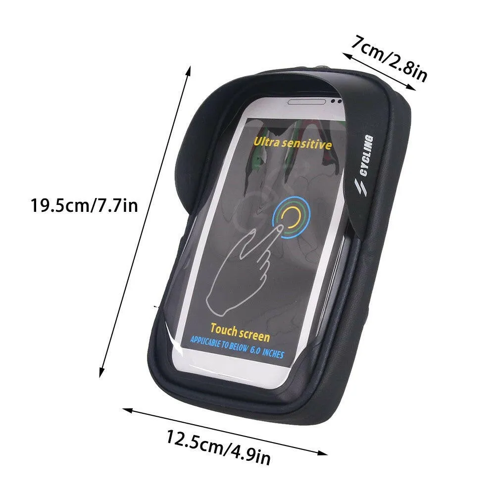 Lixada Waterproof Cycling Bike Bicycle Handlebar Bag Touchscreen Cell Phone Mount Holder Bag for 6.0 Inch Smartphone