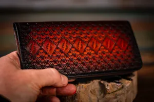 Long Biker Style Handcrafted Dead- Themed Classic Rock Leather Wallet