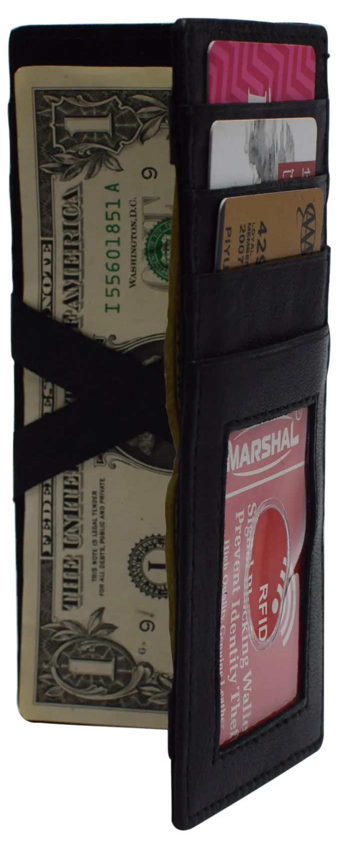 Magic Wallet Minimalist Wallets for Men with RFID Card ID Holder Full Size