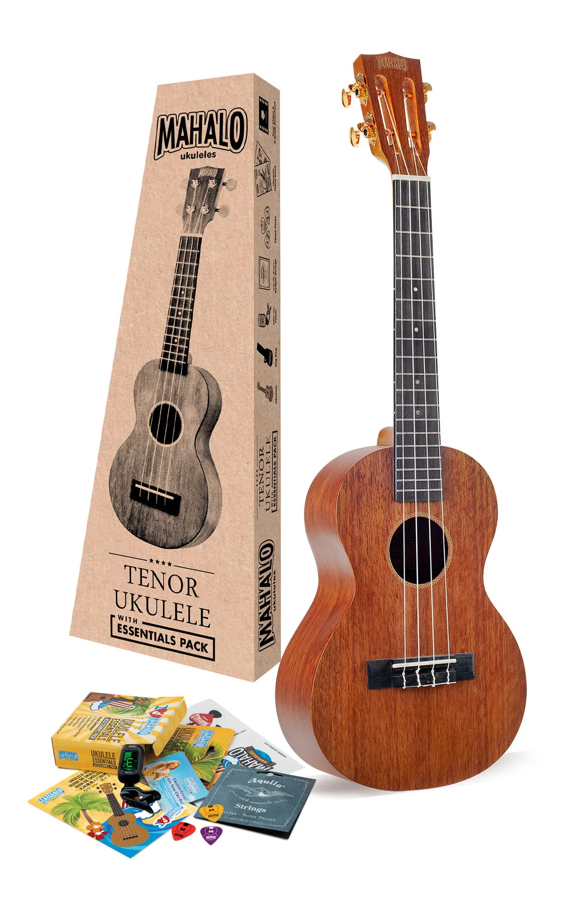 Mahalo | MJ3tbrk | Tenor Ukulele with Essentials Accessory Pack | Tenor Ukulele