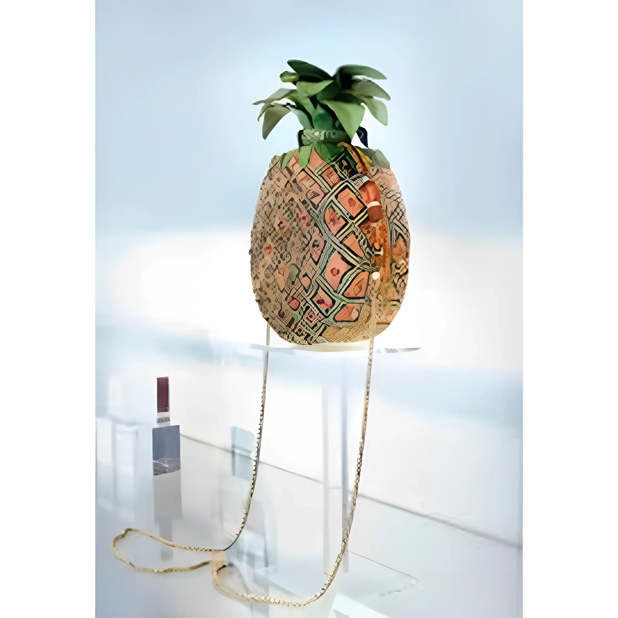 Mary Frances Pineapple Punch Yellow Green Fruit Spring Bead Bag Handbag Purse Nw