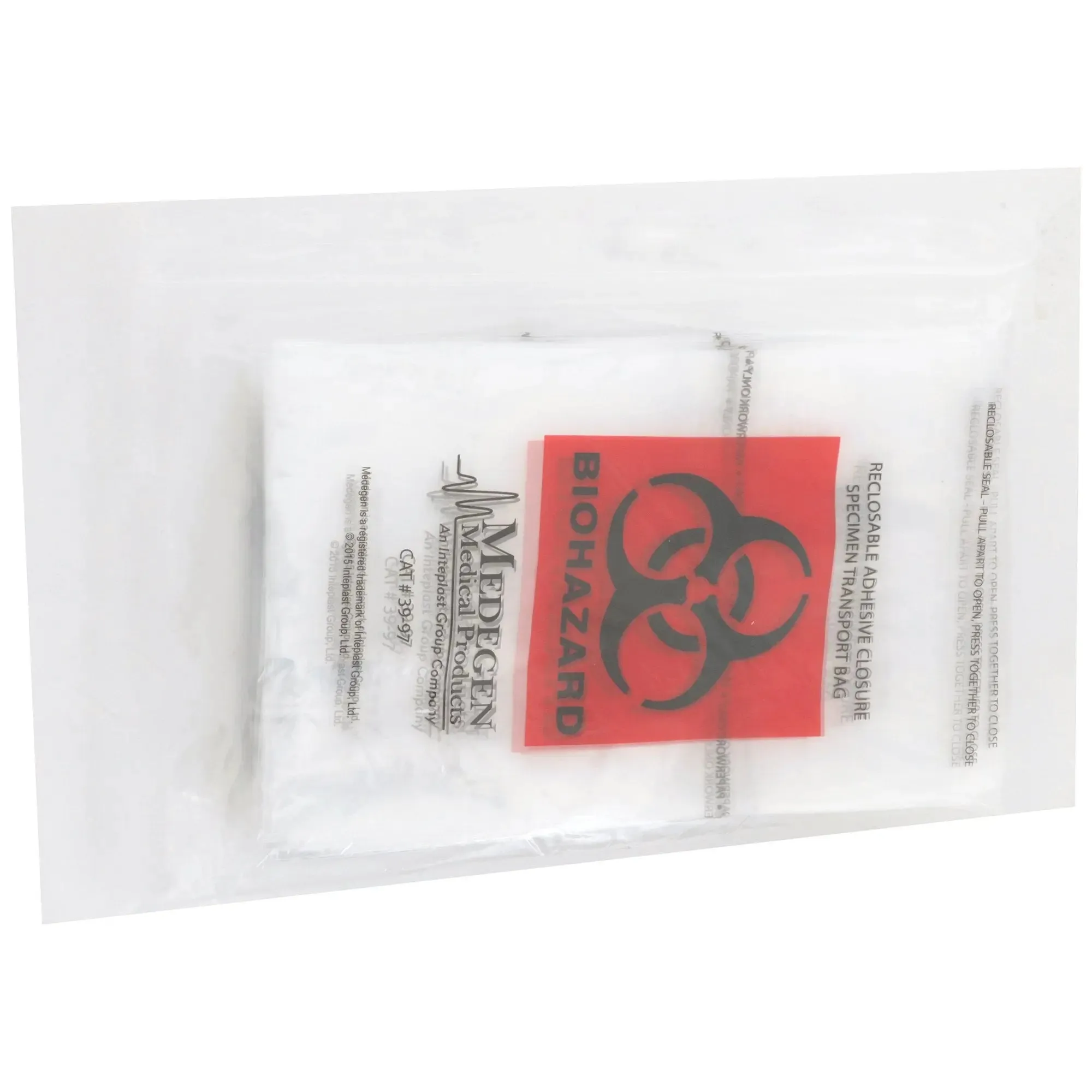 Medegen Specimen Transport Bag with Document Pouch, 6 x 9 Inch