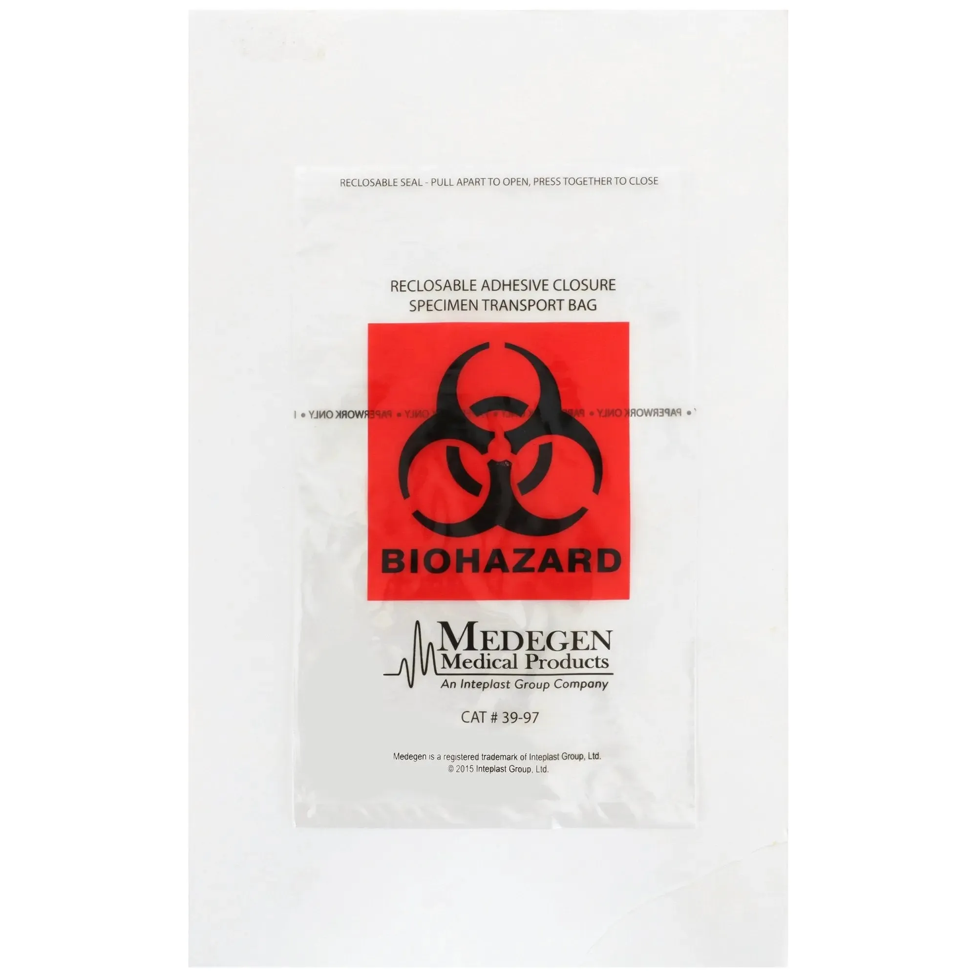 Medegen Specimen Transport Bag with Document Pouch, 6 x 9 Inch