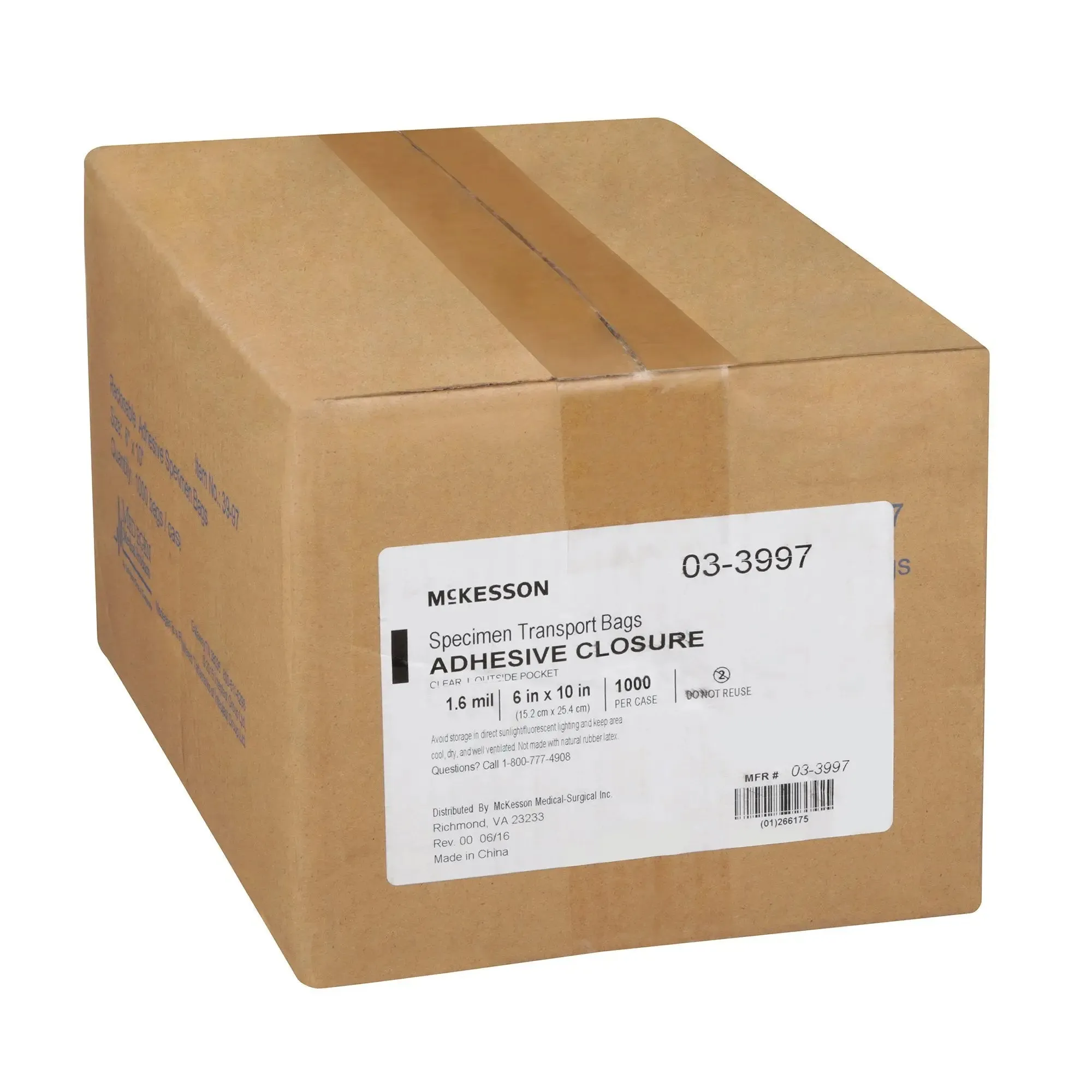 Medegen Specimen Transport Bag with Document Pouch, 6 x 9 Inch
