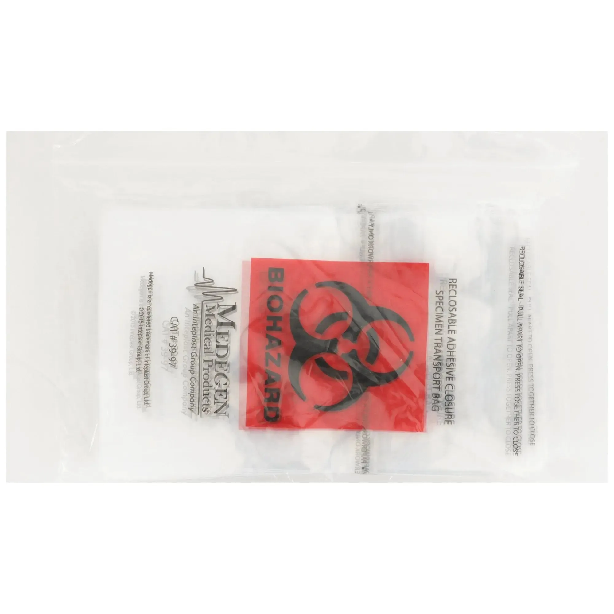 Medegen Specimen Transport Bag with Document Pouch, 6 x 9 Inch