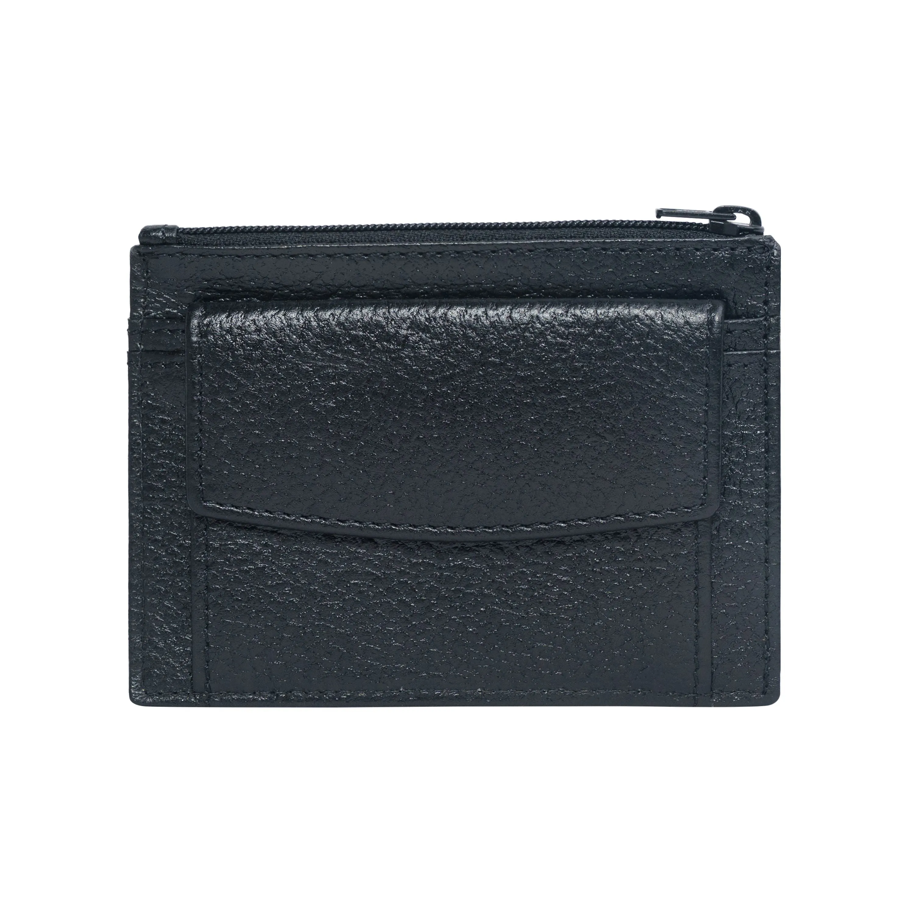 Men's Black Leather Minimal Wallet - Hiroshi