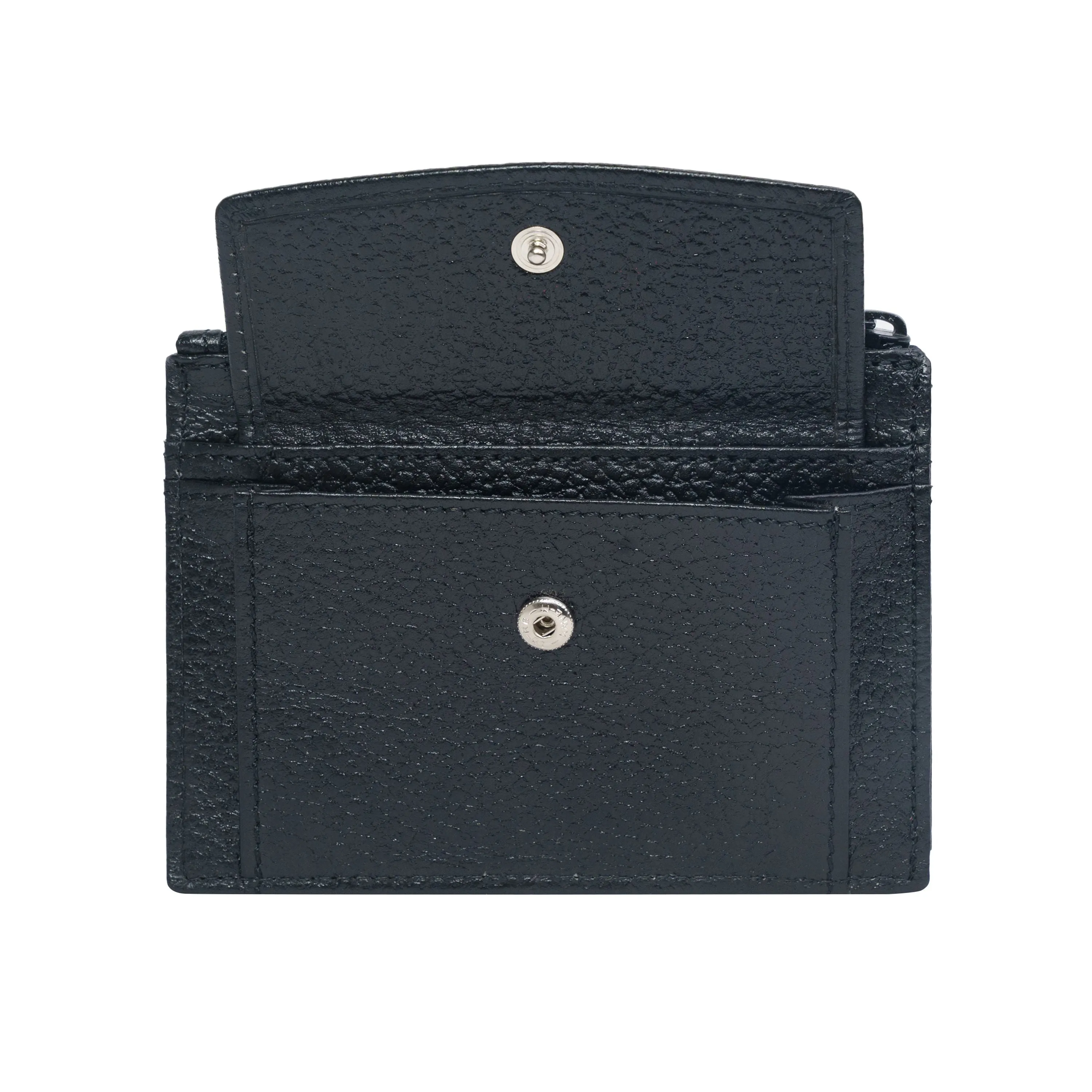 Men's Black Leather Minimal Wallet - Hiroshi