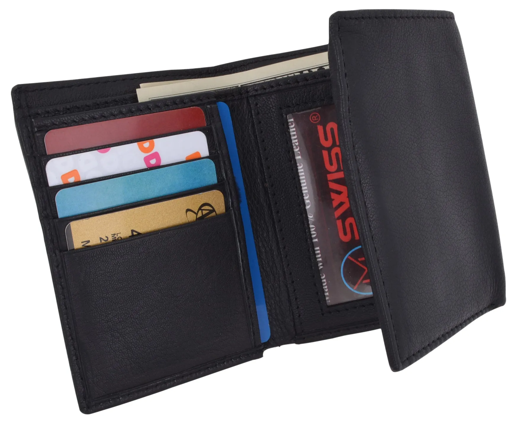 Men's Classic Trifold RFID Security Blocking Slim Credit Card ID Premium Leather Wallet