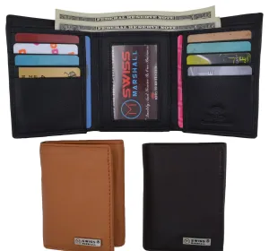 Men's Classic Trifold RFID Security Blocking Slim Credit Card ID Premium Leather Wallet