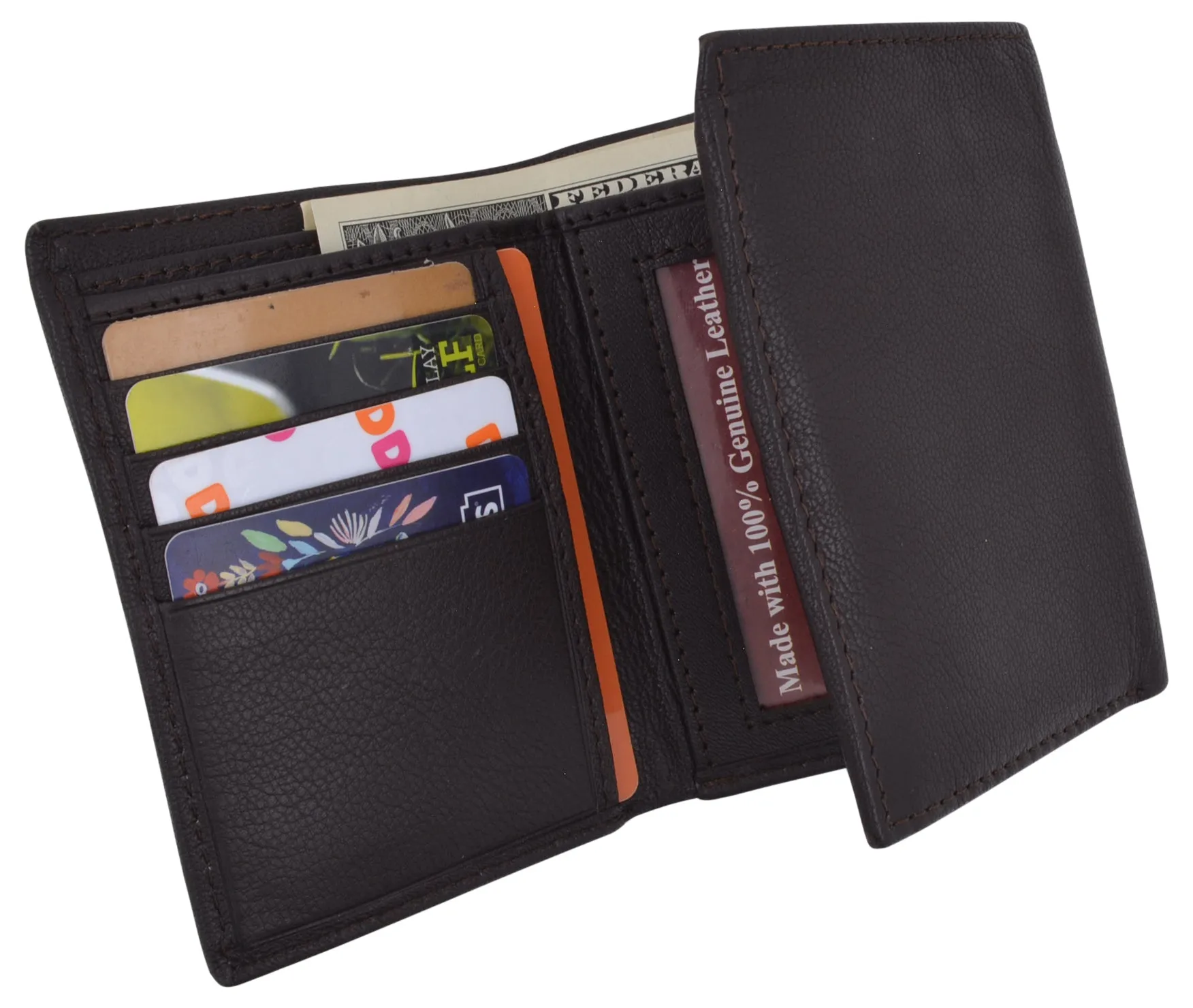Men's Classic Trifold RFID Security Blocking Slim Credit Card ID Premium Leather Wallet