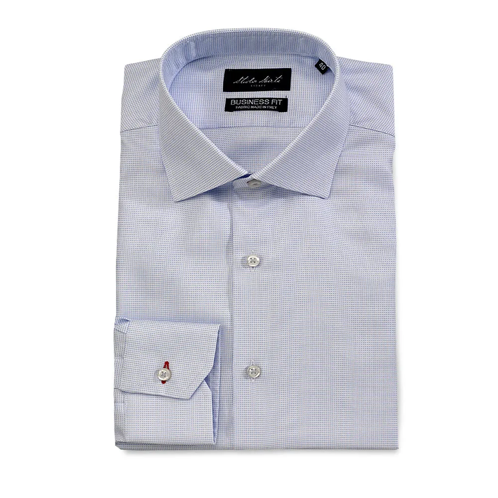 Men's Micro Check Shirt Light Blue