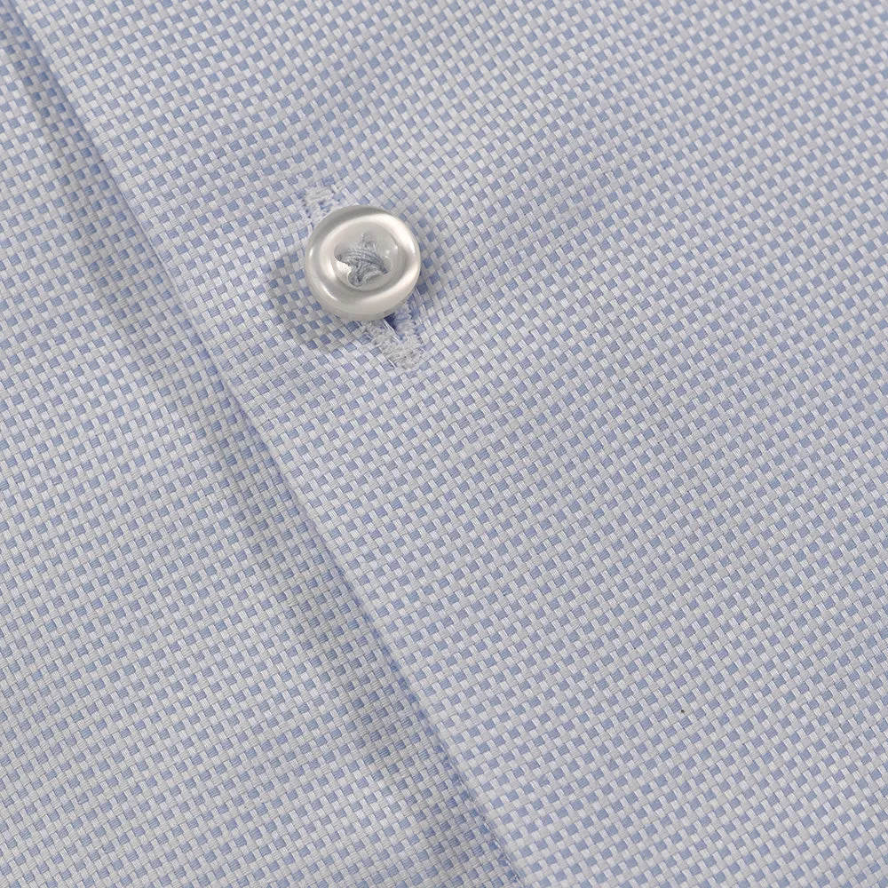 Men's Micro Check Shirt Light Blue